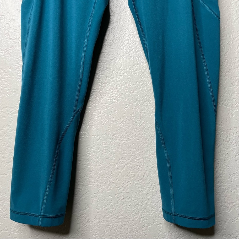 Athleta Blue Workout Leggings Crop 3 Pockets - Picture 4 of 12